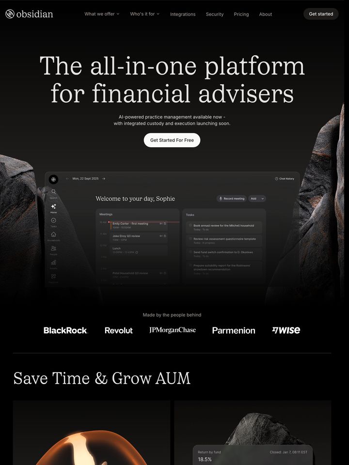 Obsidian homepage