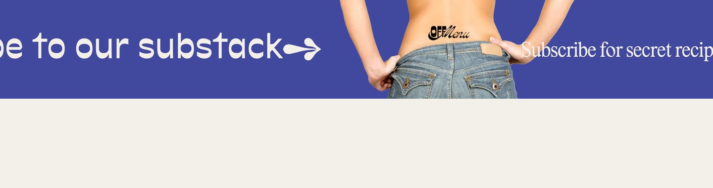 Playful Y2K-inspired full-bleed marquee CTA banner combining cheeky cropped photography with quirky display typography.