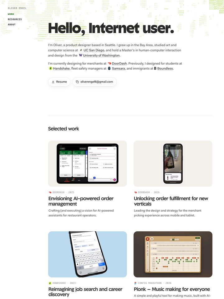 Oliver Engel homepage