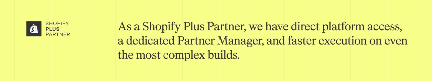 High-contrast, luminous acid-yellow partnership statement anchored by refined serif typography over a faint structural column grid.