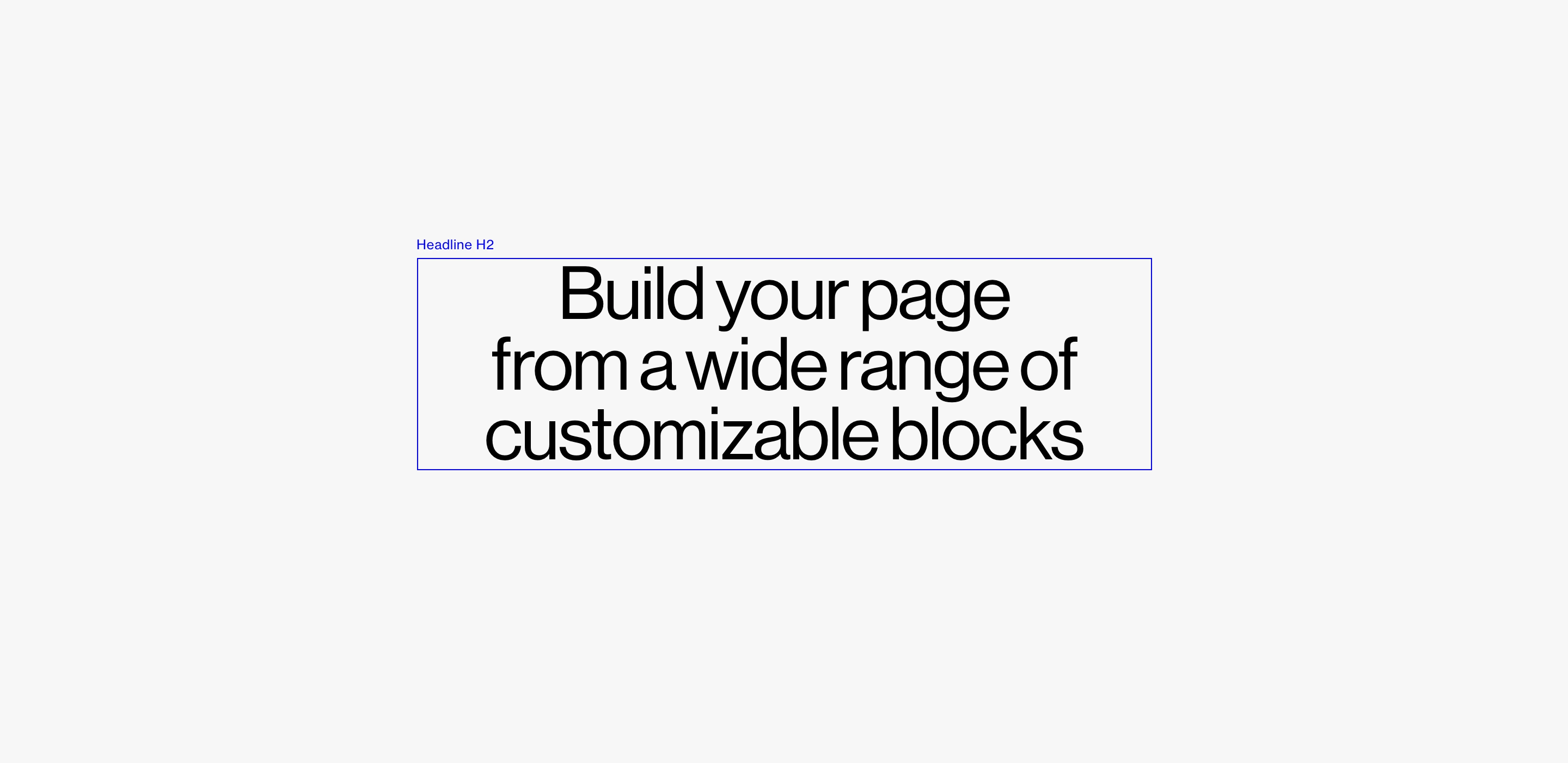 Stark blueprint-like wireframe layout framing large centered Swiss grotesque typography with visible structural bounding lines.