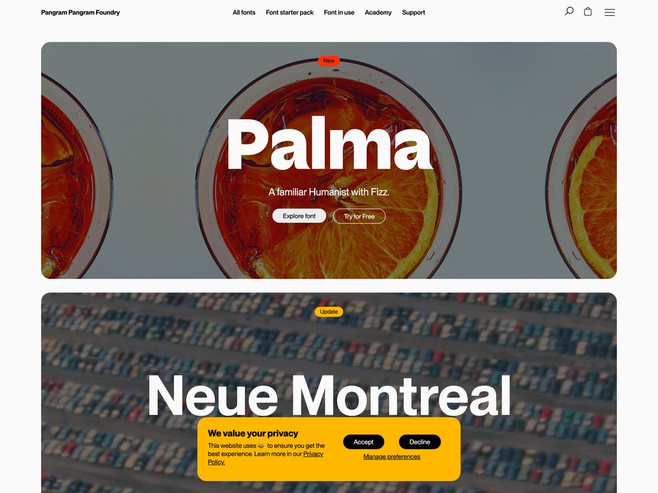 Pangram Pangram homepage