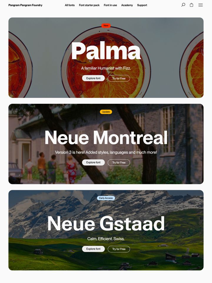 Pangram Pangram homepage