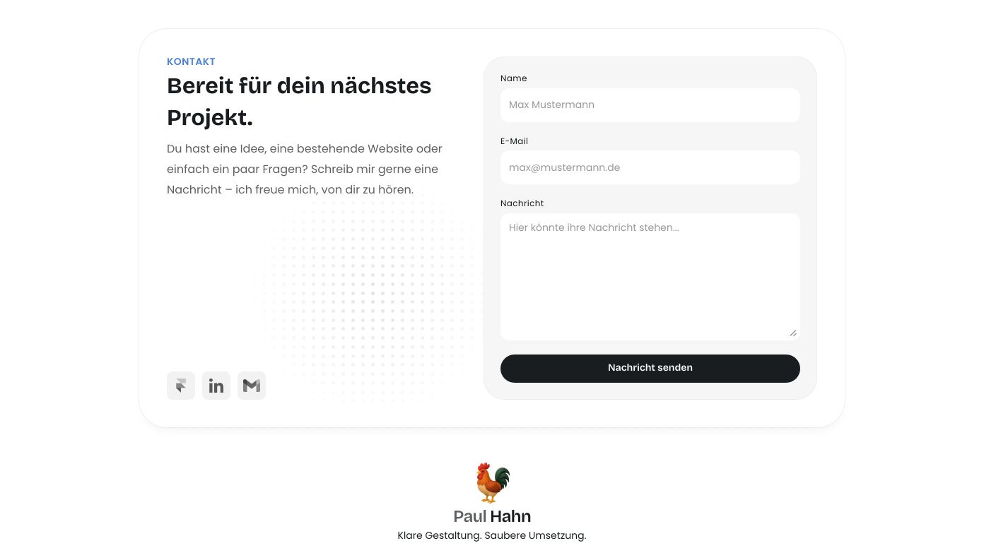 Clean and welcoming floating contact card with subtle rounded inputs and friendly typography on a light backdrop.