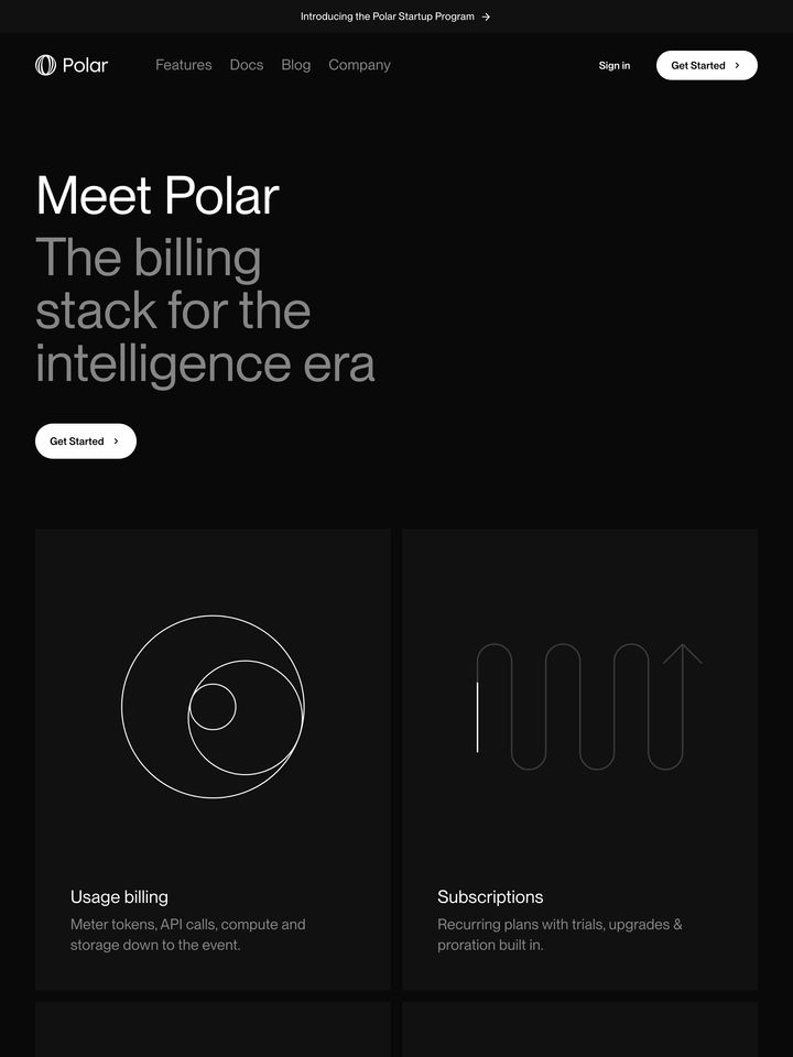 polar-sh homepage