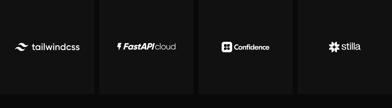 A restrained dark grid presenting monochrome partner logos with understated, clinical precision.