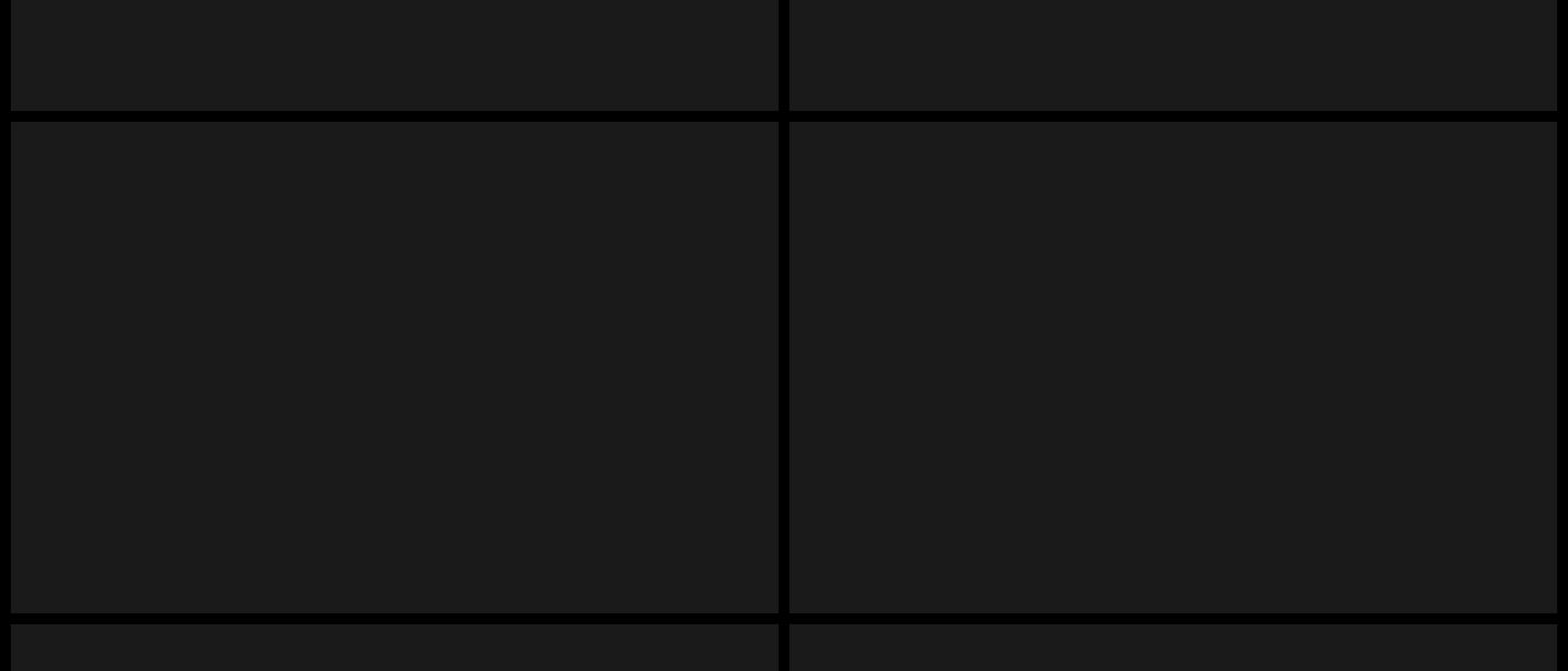 An austere dark grid showcasing video entries within heavy, clinical cell borders.