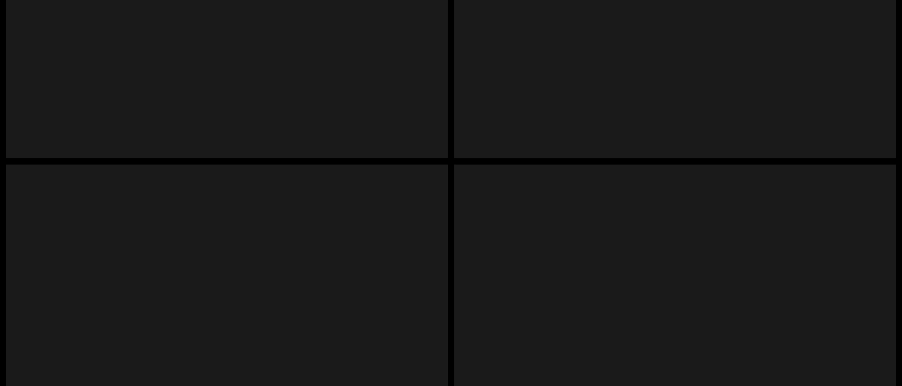 A stark, pitch-black modular grid creating a quiet and structured container for media.