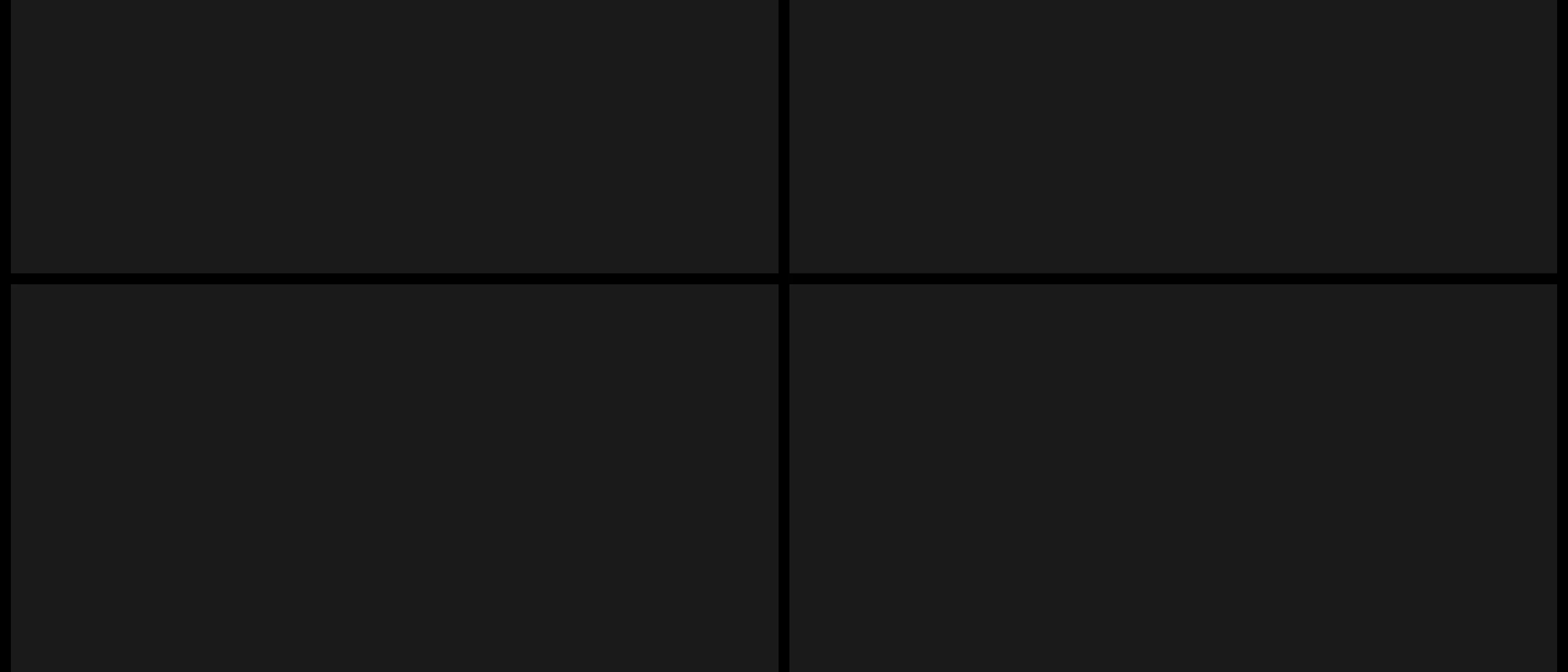 A stark, monolithic dark grid structuring portfolio video showcases with austere precision.