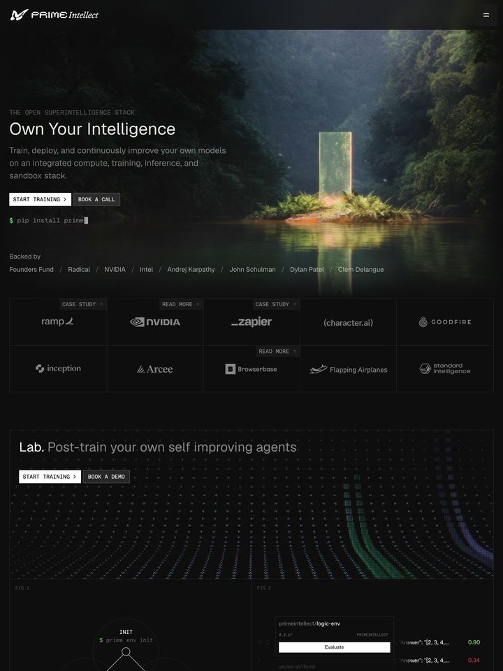 primeintellect-ai homepage
