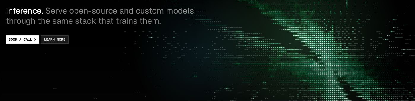 A stark, low-slung banner pairing dense digital green point-cloud graphics with sharp, utilitarian developer-grade typography.