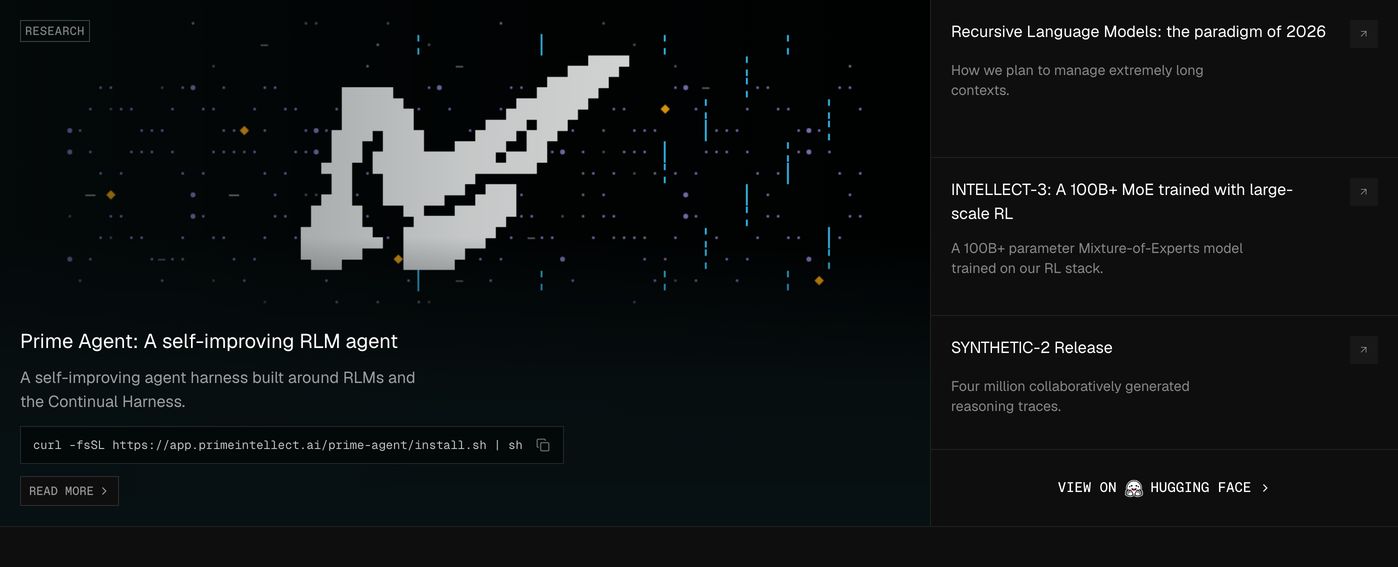 Clinical dark research showcase pairing a pixelated abstract visual and copyable terminal command with stacked publication links.