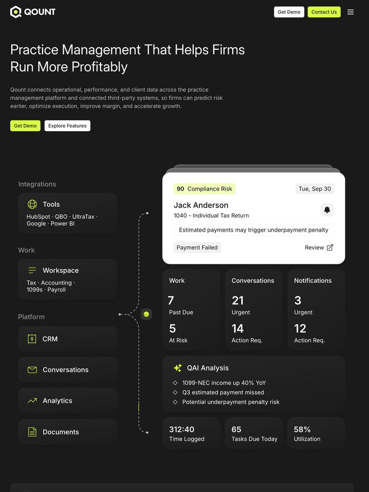 Qount homepage