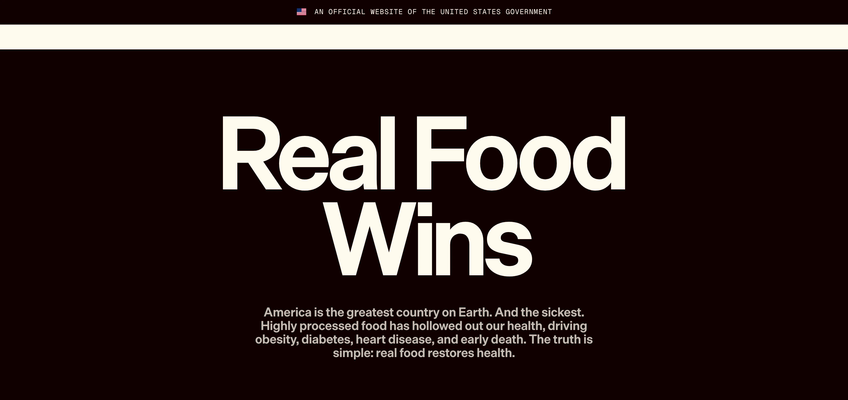 Stark and monumental dark statement hero driven entirely by massive grotesque typography and uncompromising contrast.