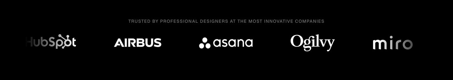 Minimalist dark logo strip anchored by a quietly tracked uppercase social-proof header and edge-faded partner marks.