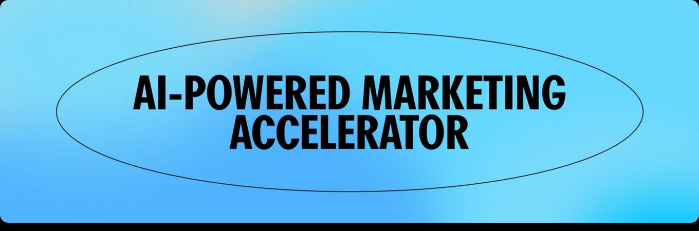 A punchy, high-contrast badge banner featuring bold condensed uppercase typography framed inside a fine oval against a vivid sky-blue gradient.
