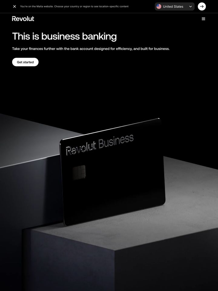 Revolut Business homepage