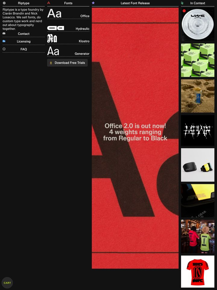 Riptype Foundry homepage