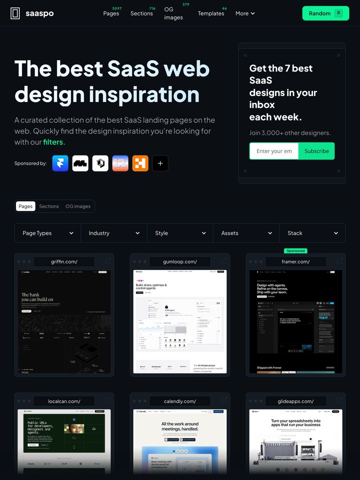 Saaspo homepage