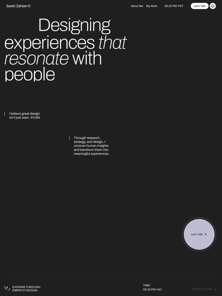 Sarah Zaheer homepage