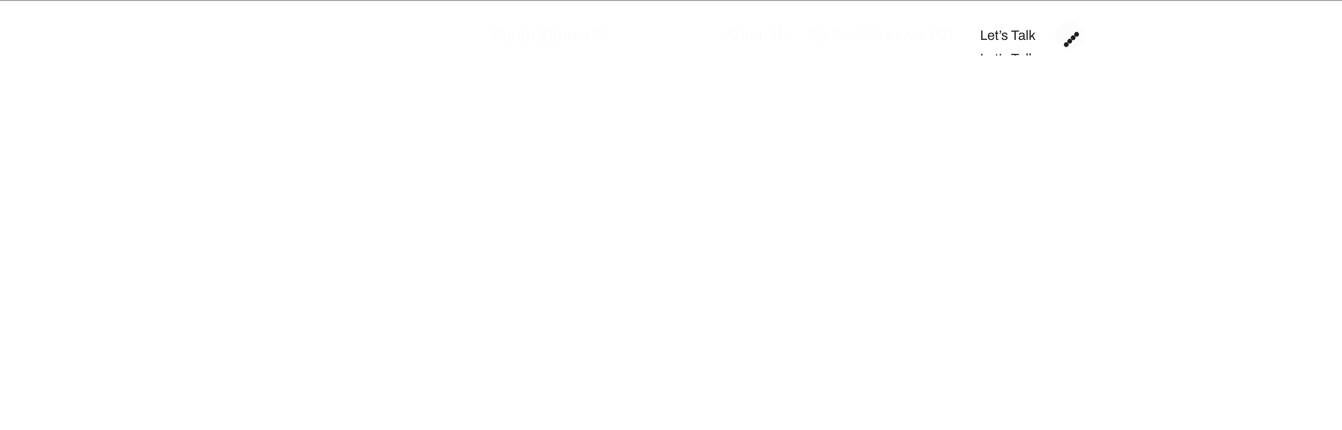An ultra-minimal, airy navigation bar floating quietly across an expanse of clean white space.