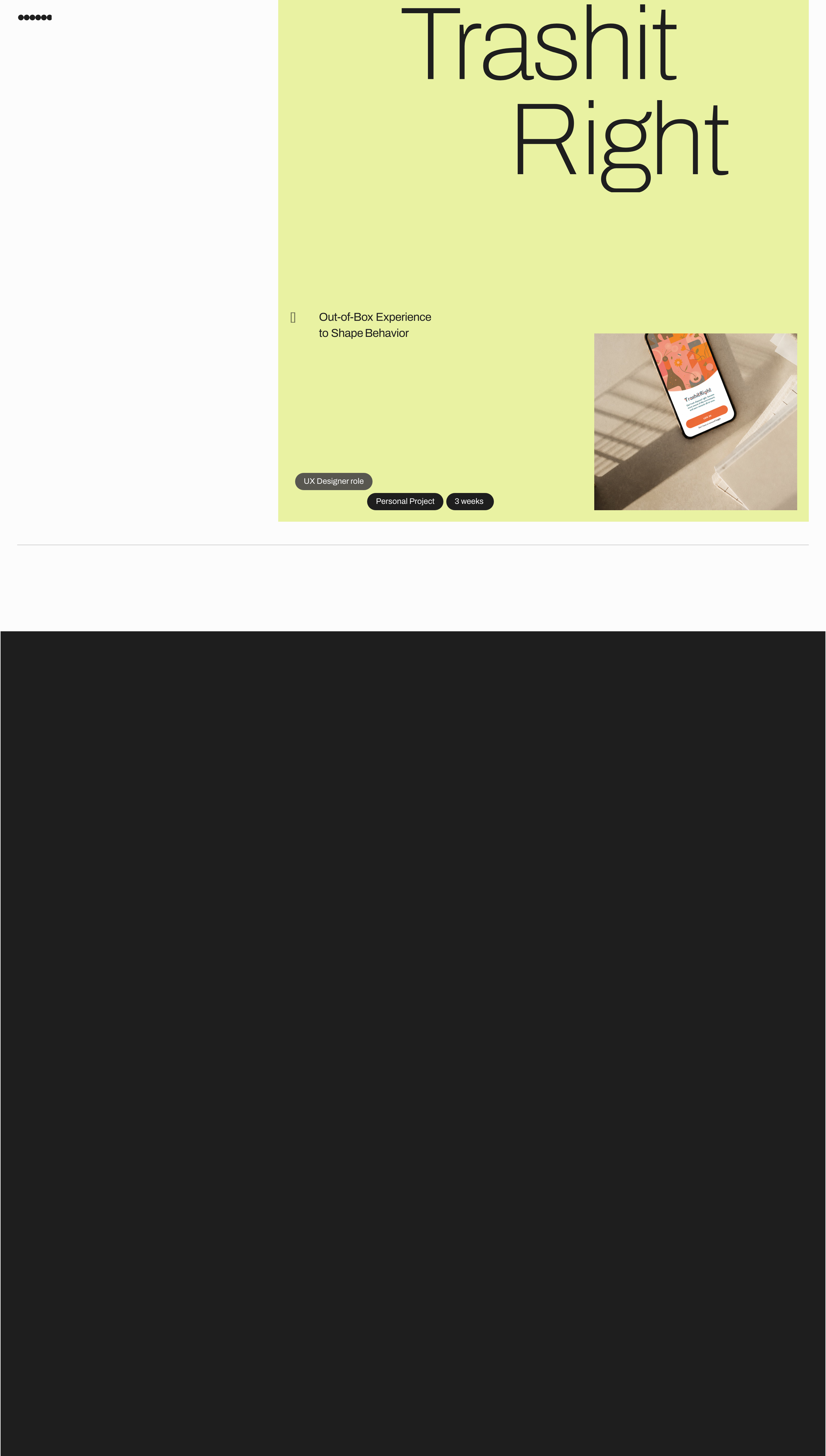 A minimal, deep-toned section introducing a structured multi-step creative design process.