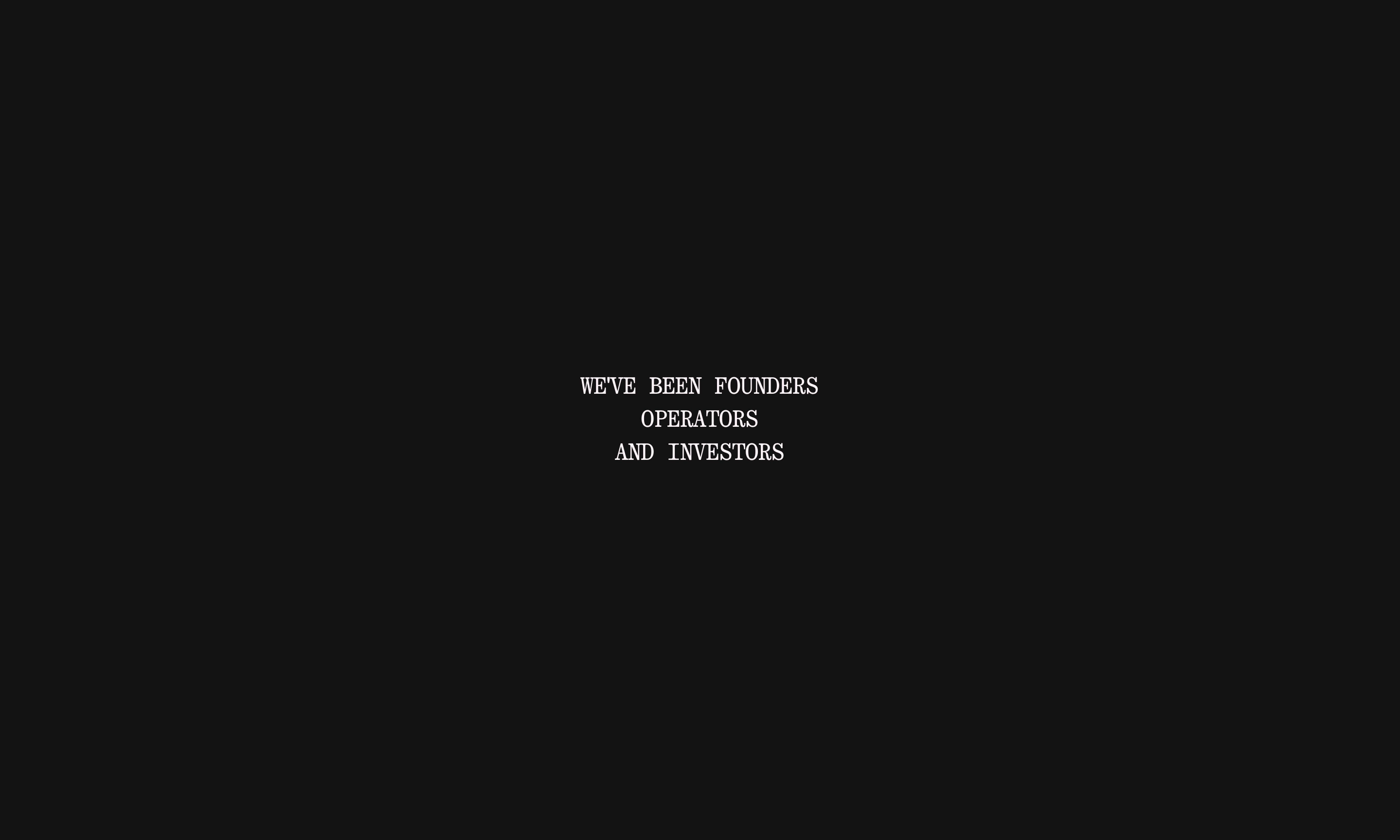 An austere, dark canvas dominated by vast negative space with a tiny, centered monospaced statement.