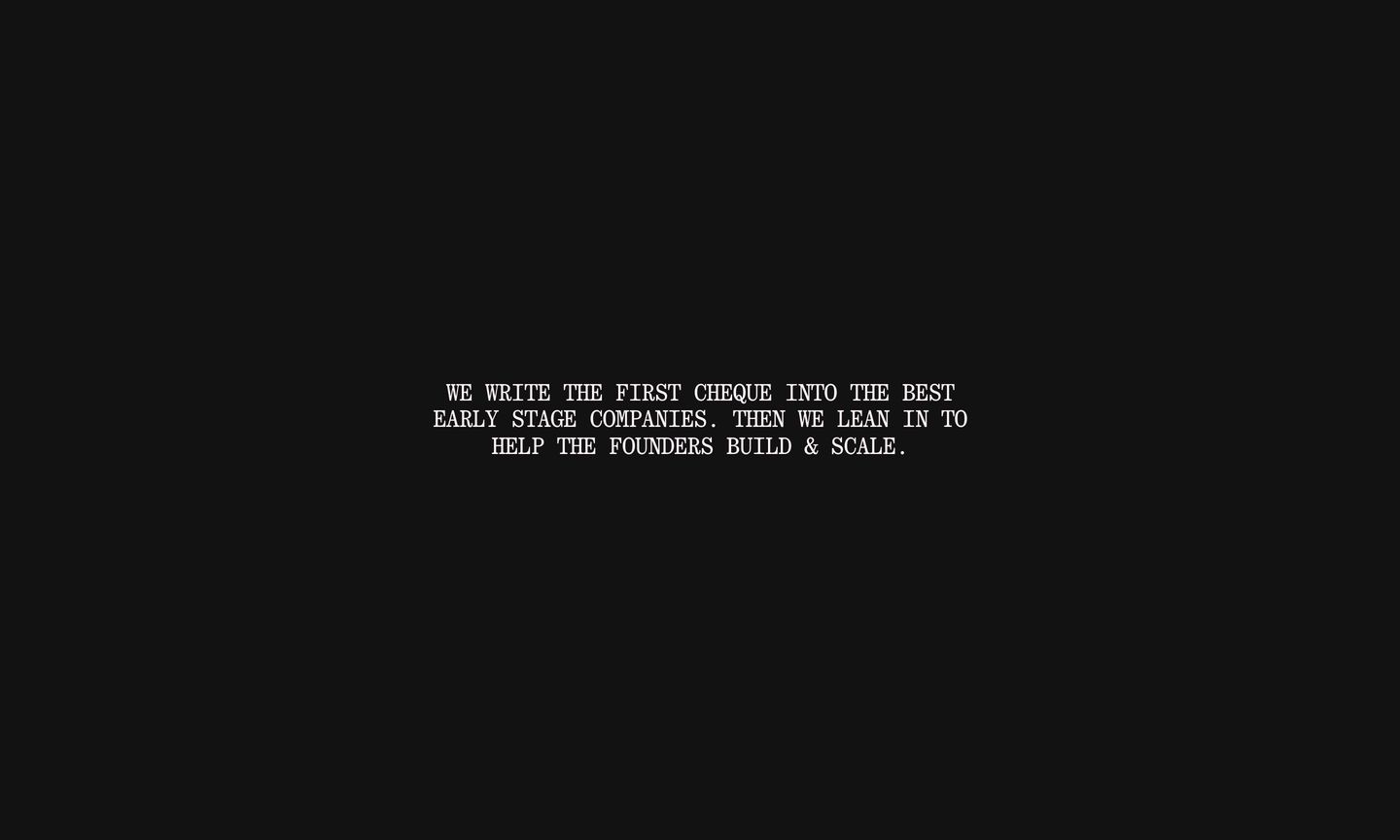 A stark and intensely quiet statement floating in vast negative space with typewriter-like monospace precision.