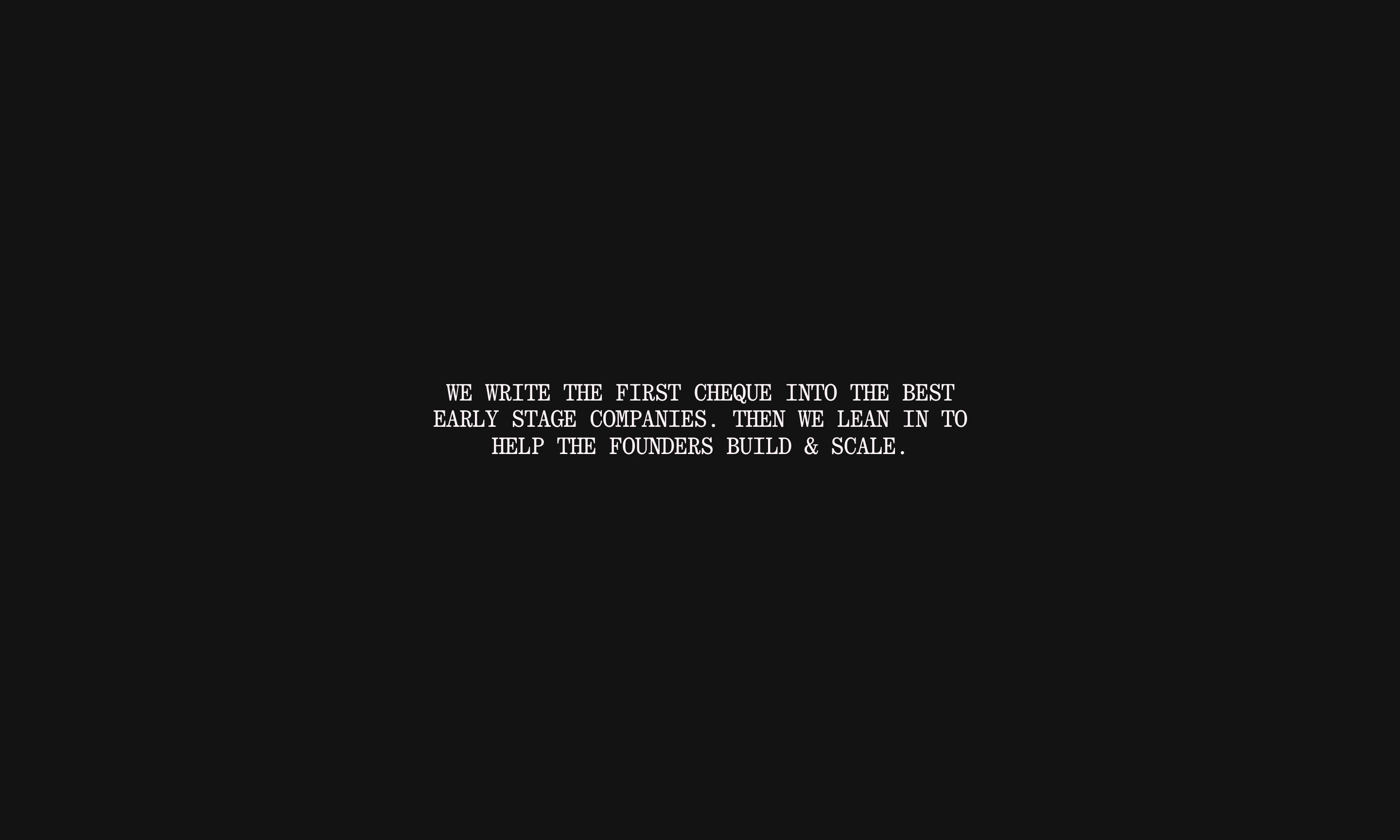 A stark and intensely quiet statement floating in vast negative space with typewriter-like monospace precision.