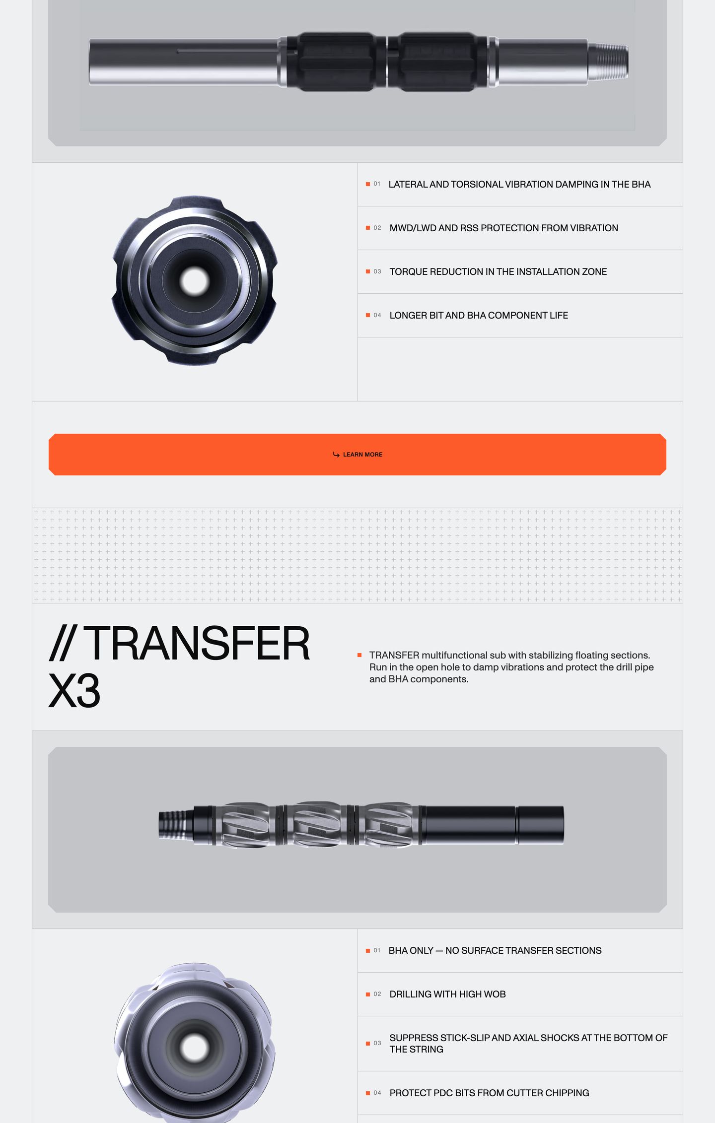 High-precision industrial engineering showcase with strict technical typography, numbered mechanical spec lists, and photorealistic 3D hardware components.
