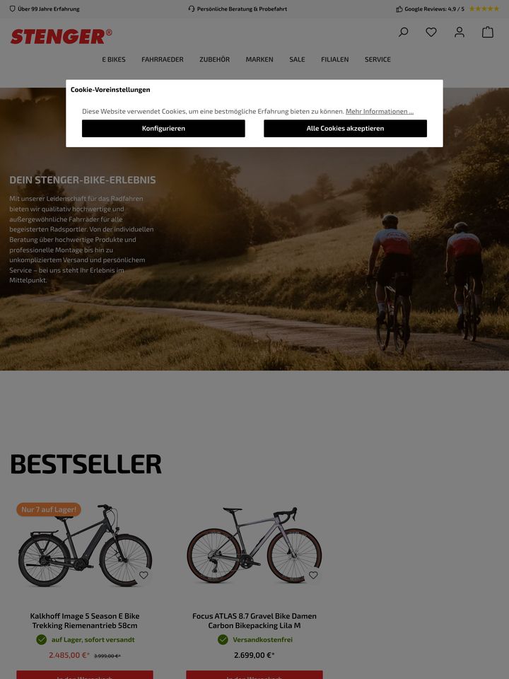 Stenger Bikes homepage