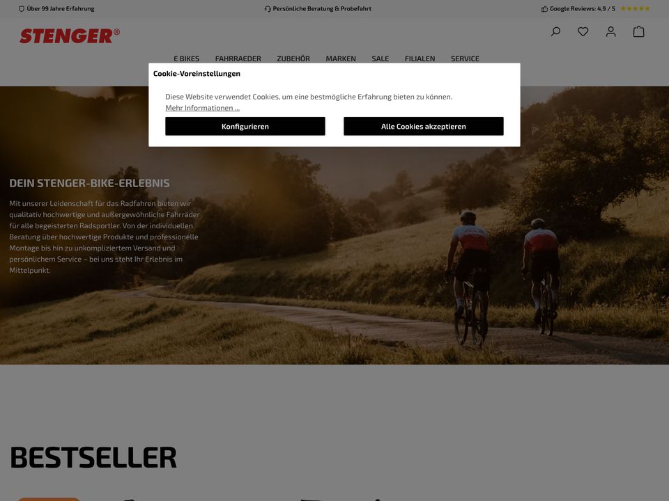 Stenger Bikes homepage