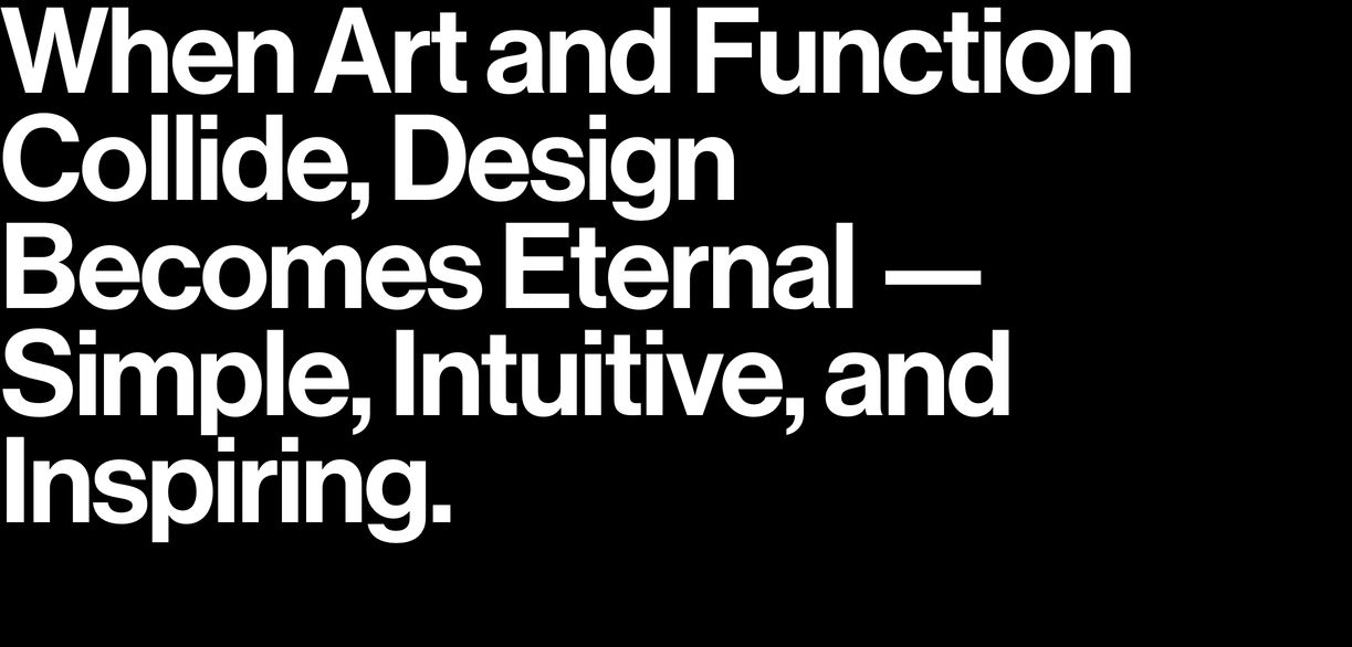 Massive, unapologetic white neo-grotesque typography on pure black delivering a stark philosophical manifesto.