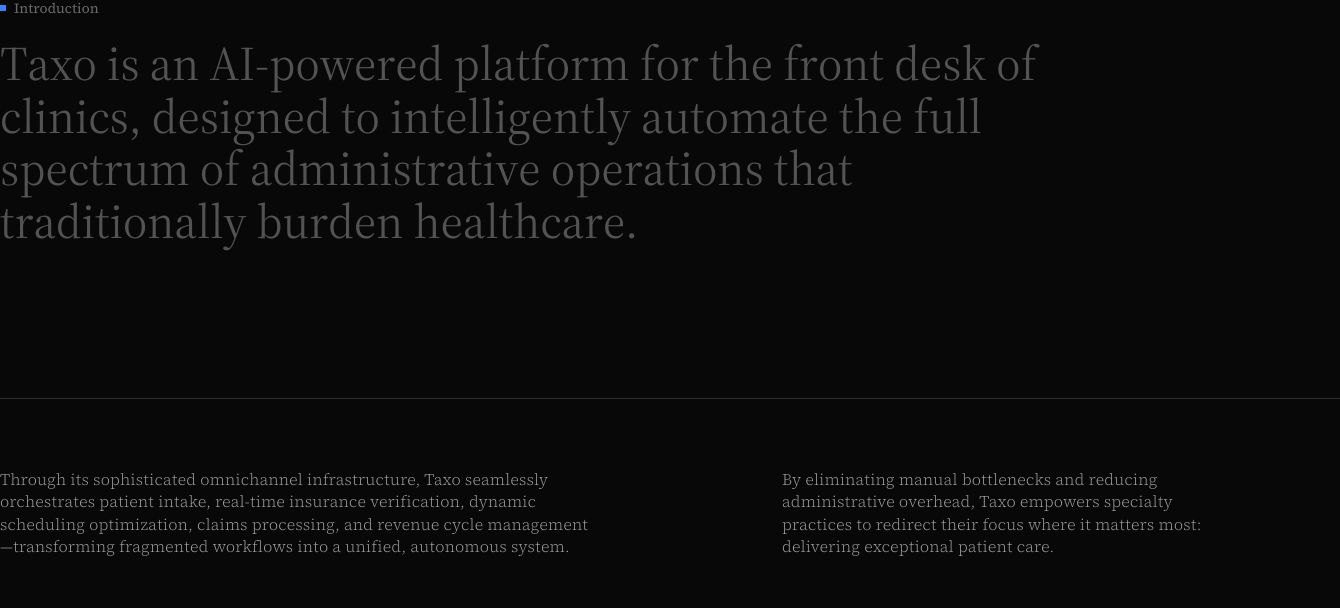 Quiet, dark editorial statement relying purely on restrained serif typography and a single sharp accent pixel.