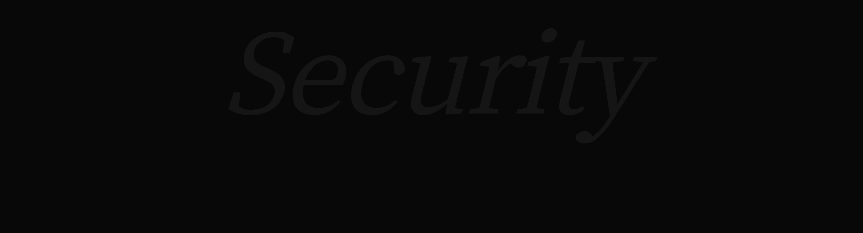 A nearly invisible, elegant italic serif wordmark emerging quietly from a deep black void as a chapter break.