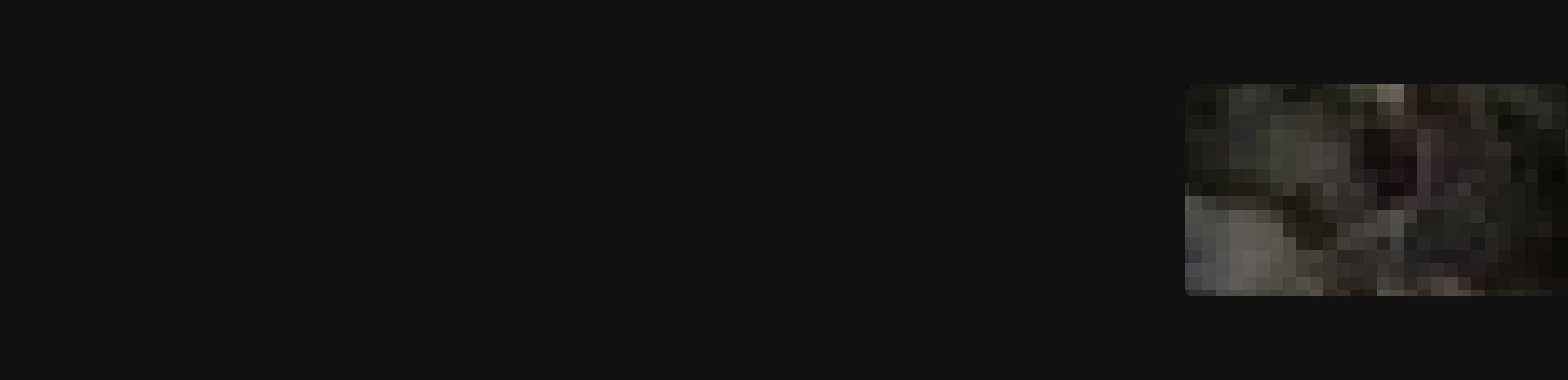 A vast black void punctuated only by an isolated pixelated thumbnail floating on the far right edge.
