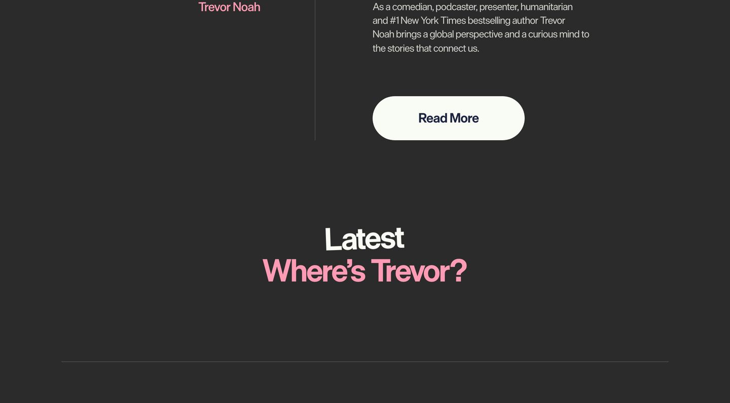 Minimal dark typography transition with generous negative space and soft pink accents.