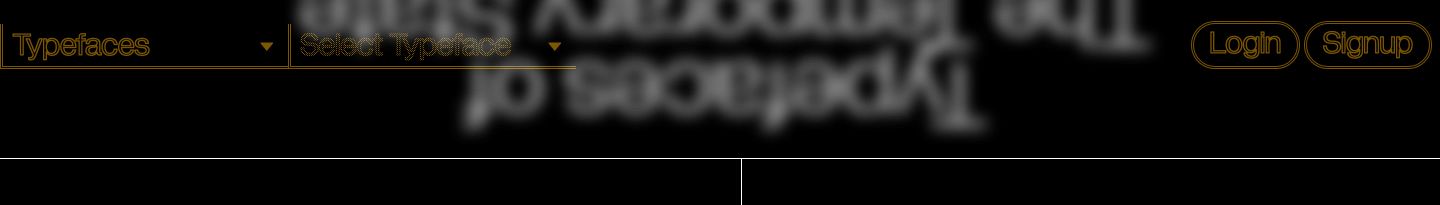 A stark wireframe navigation bar featuring outlined typography and pill-shaped action buttons against deep black.