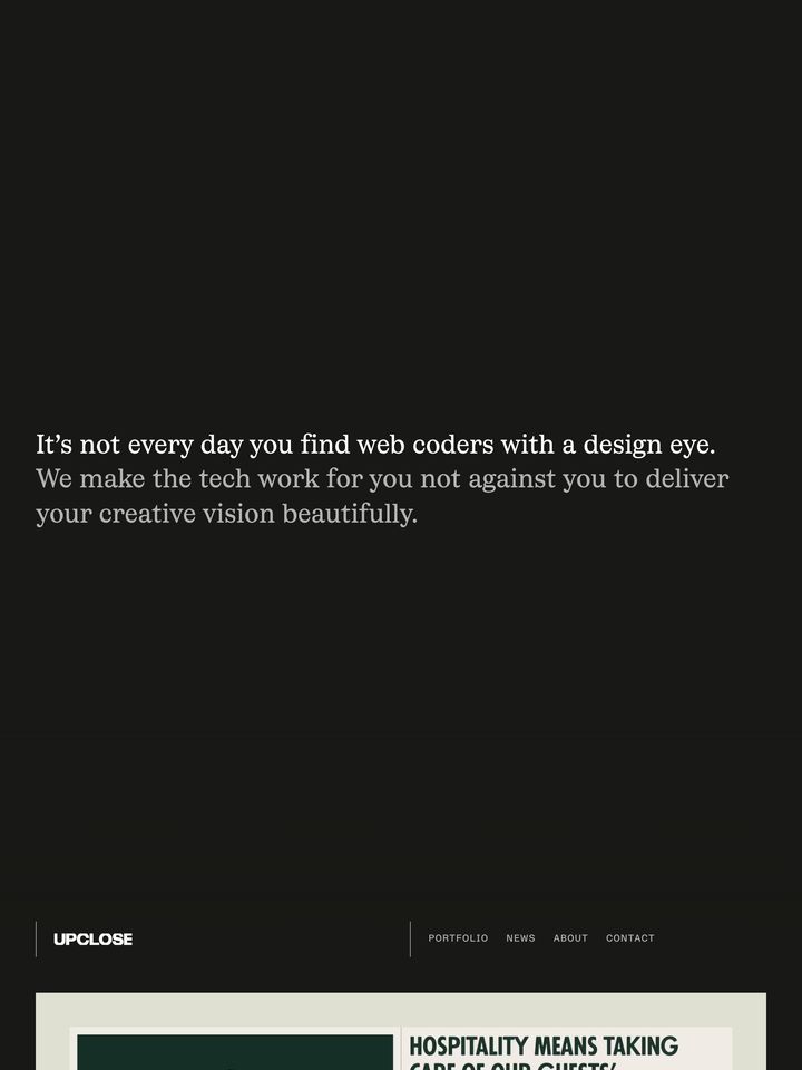 UPCLOSE homepage