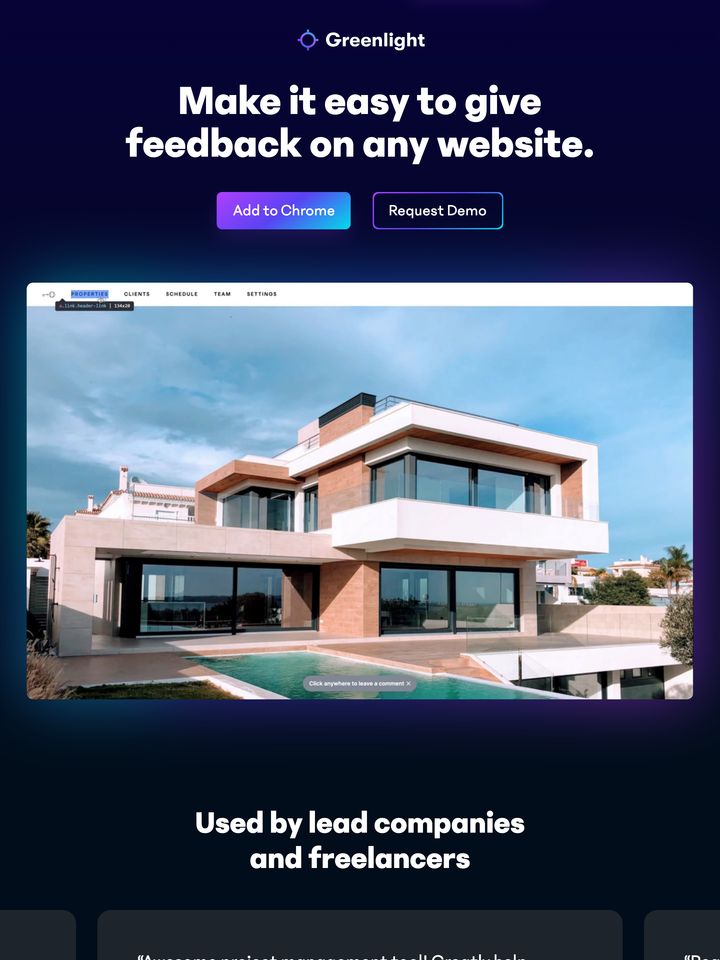 Greenlight homepage