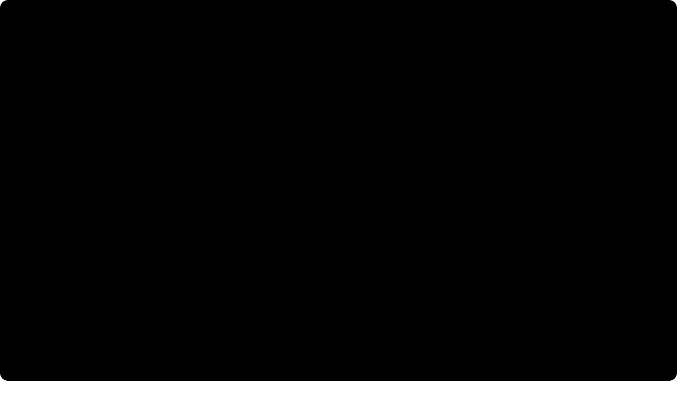 A stark, minimalist video embed framed within a wide rounded black container against white space.