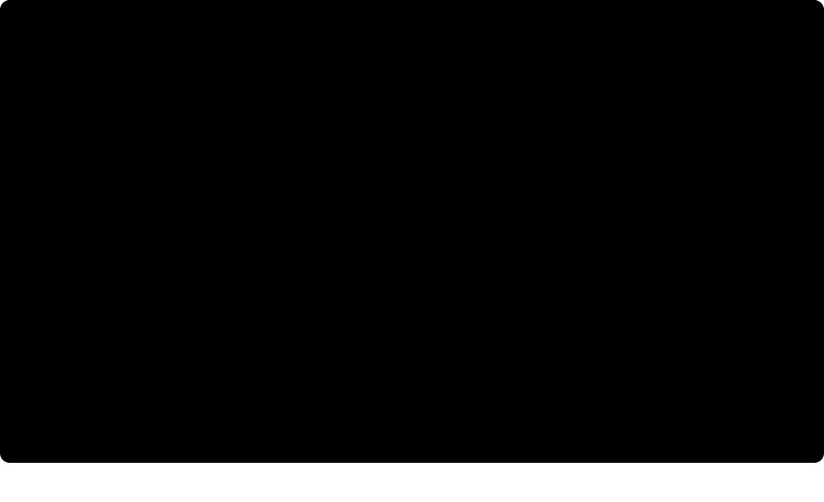 A stark, minimalist video embed framed within a wide rounded black container against white space.