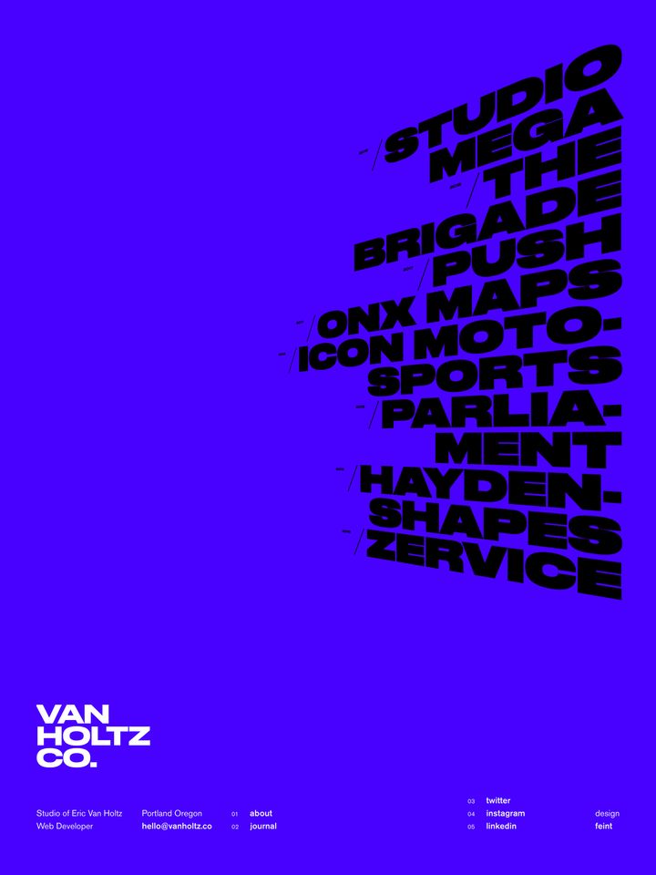 Van Holtz Co homepage