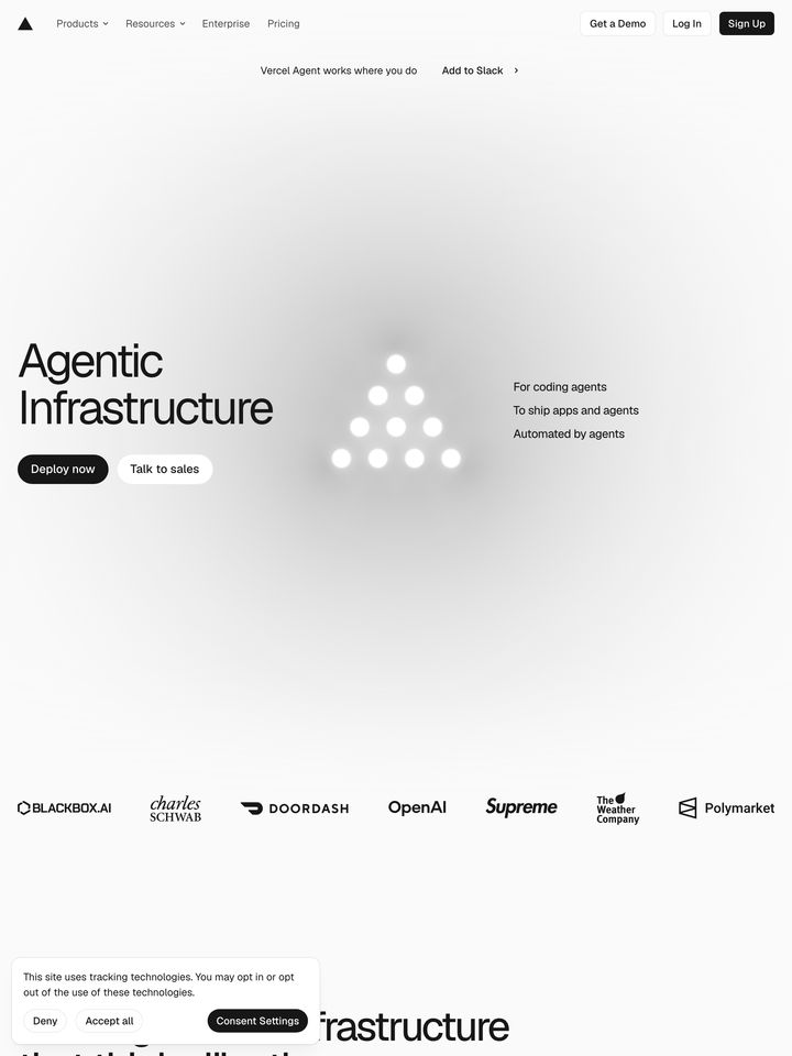 Vercel homepage