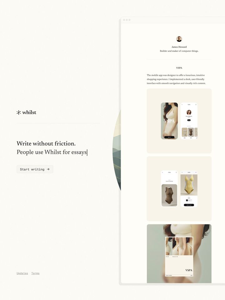 Whilst homepage