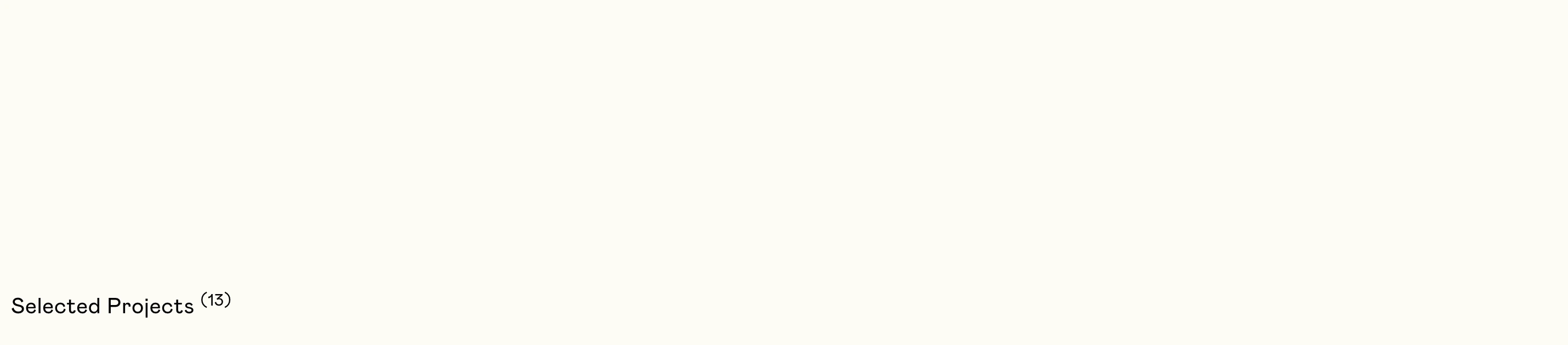 An expanse of warm white space punctuated only by a solitary, understated project index marker in the corner.