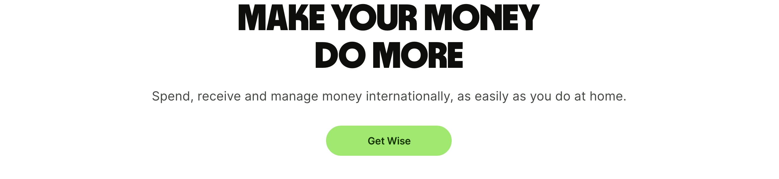 Punchy and confident conversion section anchored by heavy uppercase typography and a signature bright green action pill.