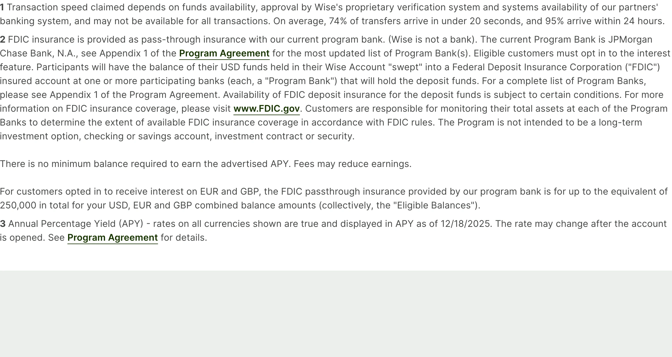 A quiet, dense block of numbered legal disclaimers and regulatory disclosures set in uniform small typography.