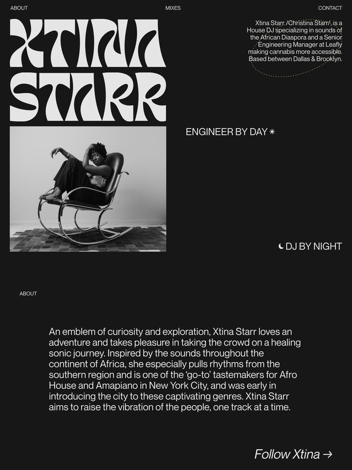Xtina Starr homepage