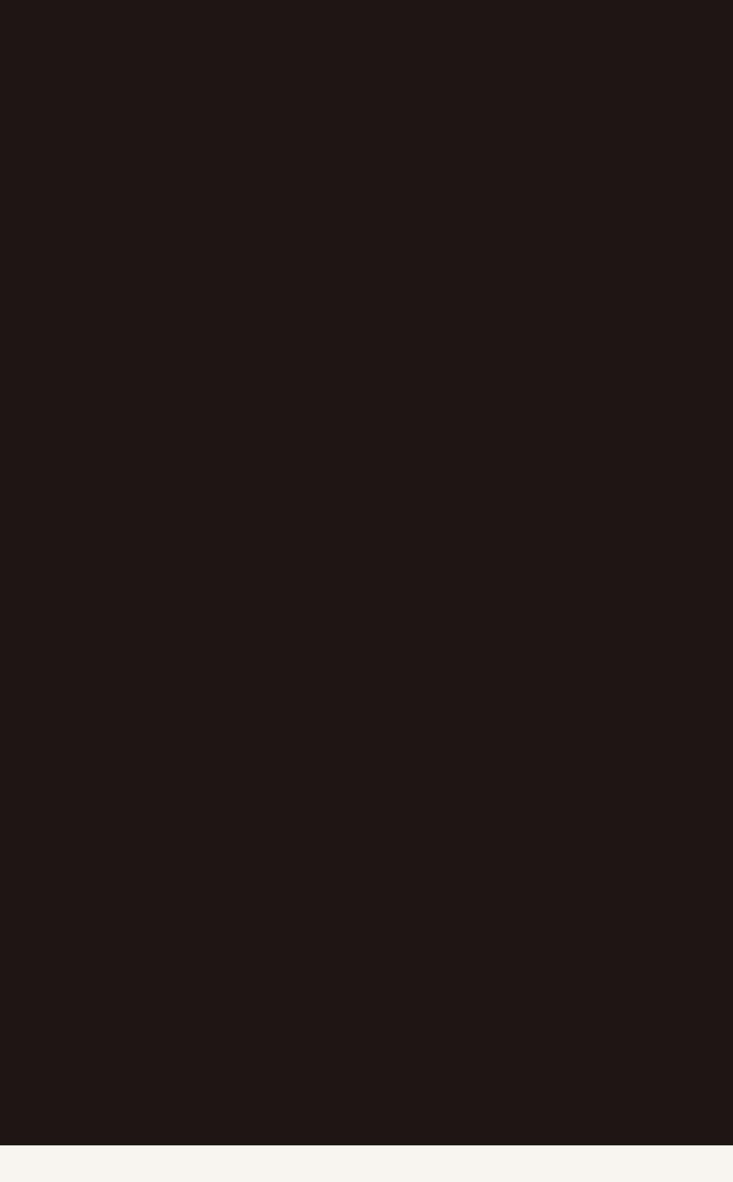 An expansive dark chocolate brown canvas creating a deep, quiet pause within the page flow.